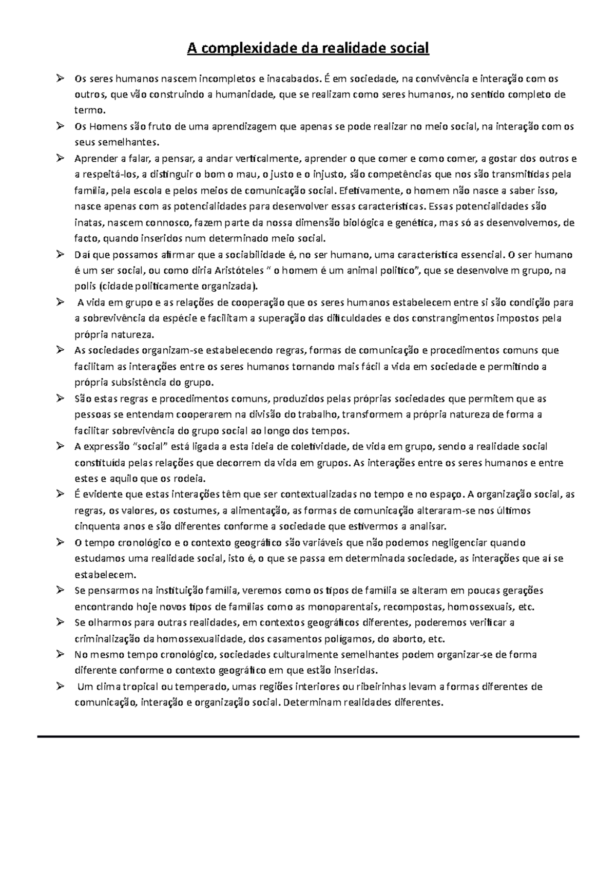 A Complexidade da Realidade Social e Interdisciplinaridade em ...