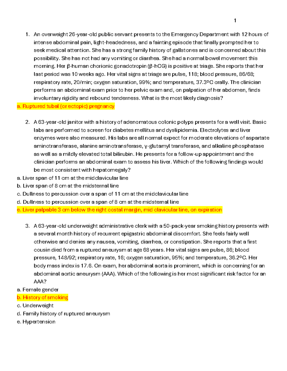 NR 509 Week 5-8 Study Questions: Clinical Case Scenarios and Diagnoses ...