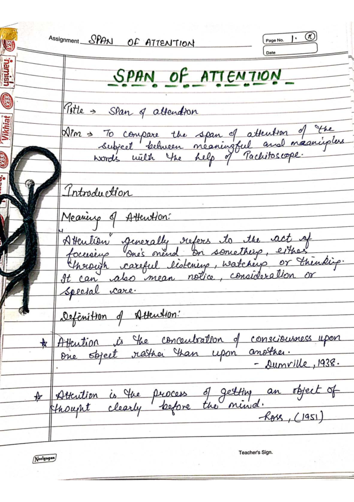 Assignment SPAN OF ATTENTION: Comparing Meaningful vs. Non-Meaningful ...