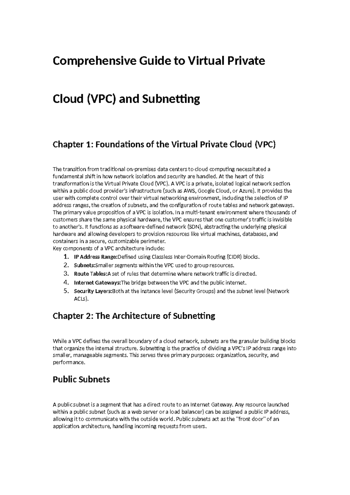 VPC 101: Foundations of Virtual Private Cloud and Subnetting - Studocu