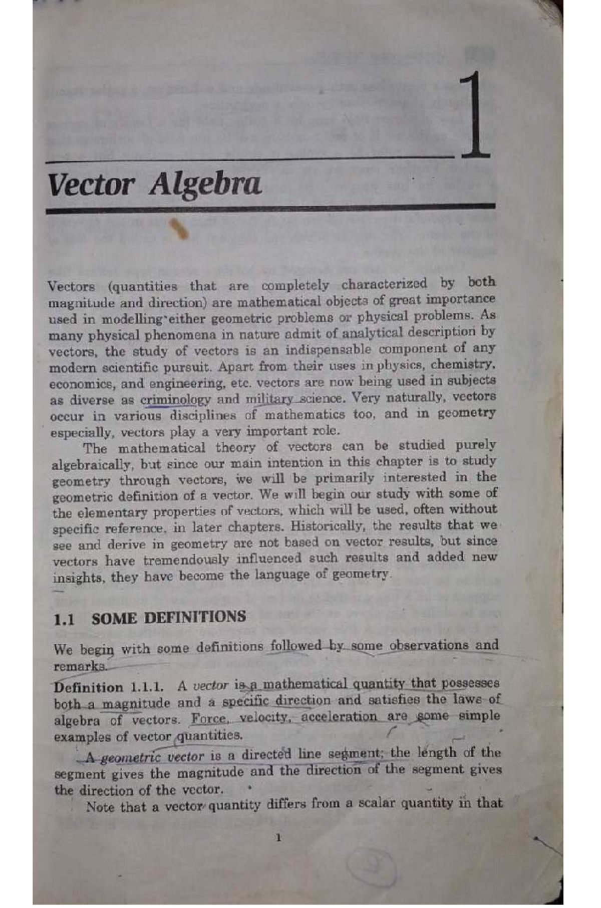 Vector Algebra: Concepts and Practice Questions - Studocu