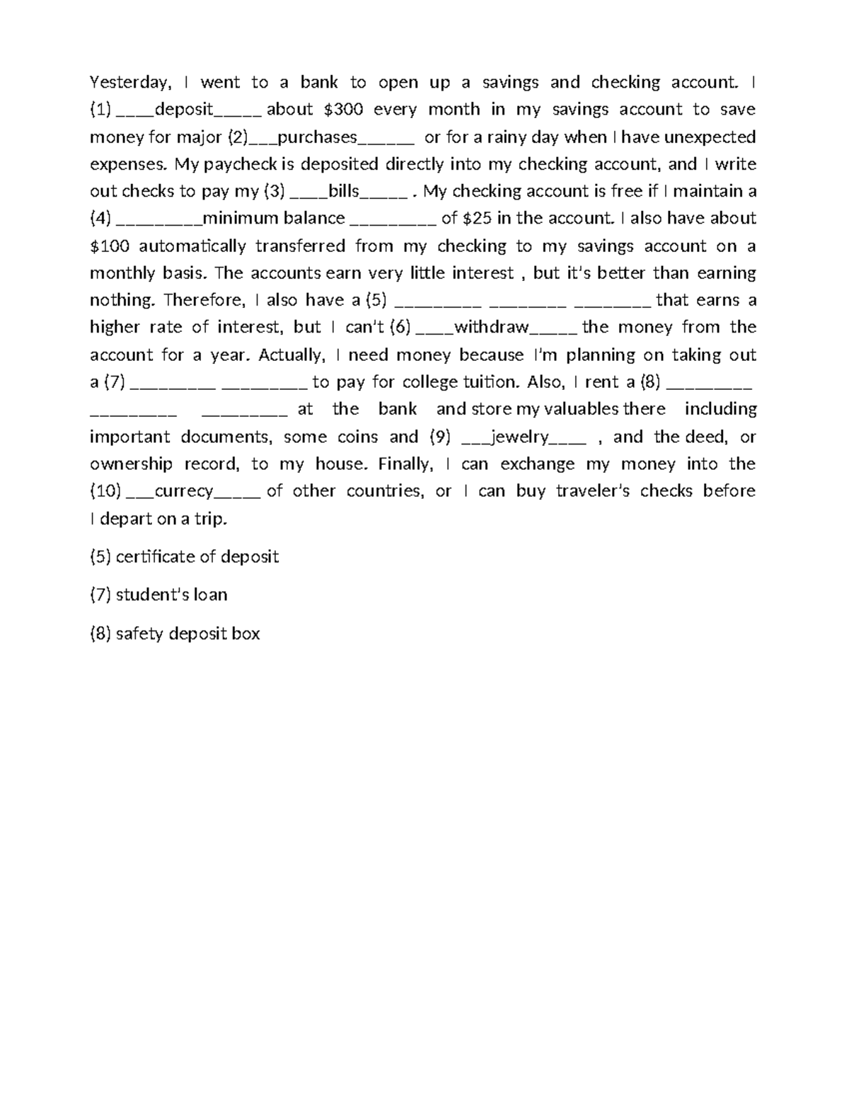 Unit 12-Listening Gap Filling: Banking Basics and Account Management ...