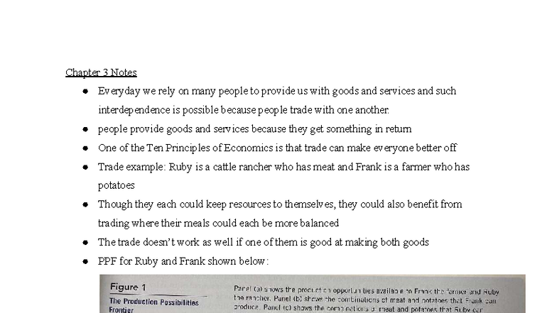 ECON 101: Chapter 3 Notes on Trade & Comparative Advantage - Studocu
