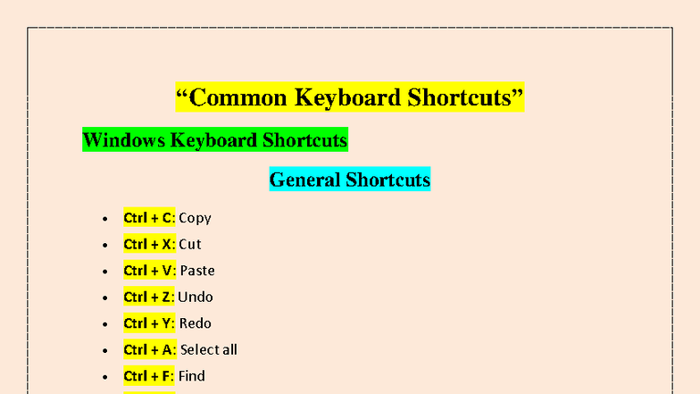 Keyboard Shortcuts Guide: Essential Tips for Windows & Mac - Studocu