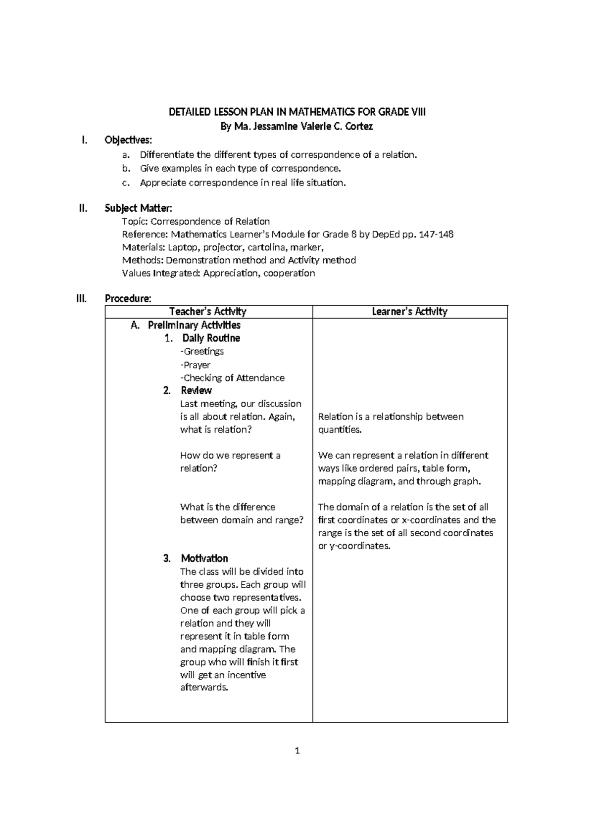 Lesson-plan-in-mathematics-grade-8-jhess - DETAILED LESSON PLAN IN ...