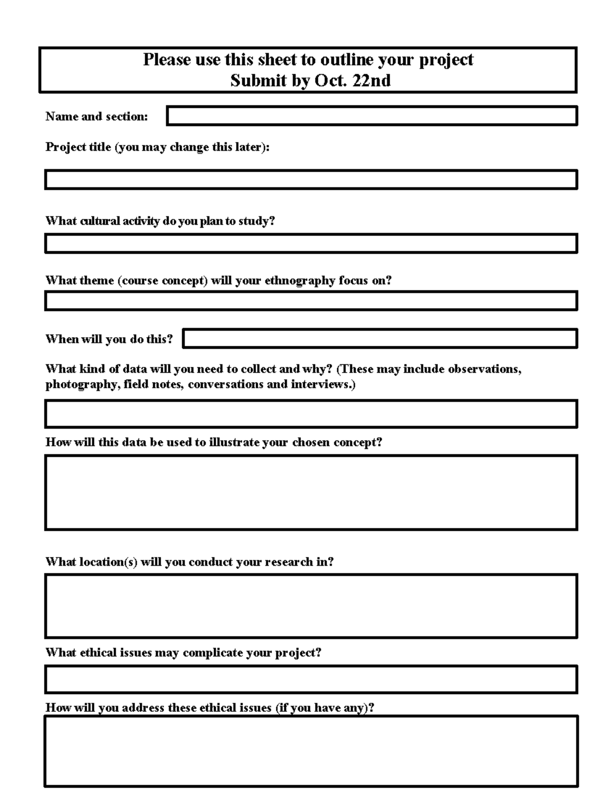 Anth101.Ethnography.Proposal.Post - Name and section: Project title ...