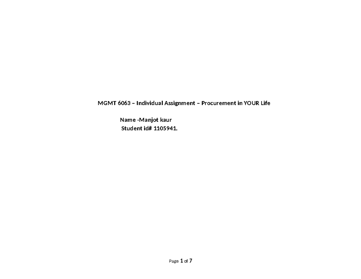 MGMT 6063 Individual Assignment: Housing Addition Project Plan - Studocu