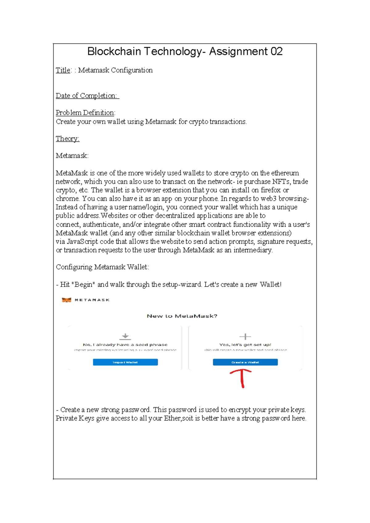 Blockchain Assignment 02: Metamask Wallet Configuration Guide - Studocu