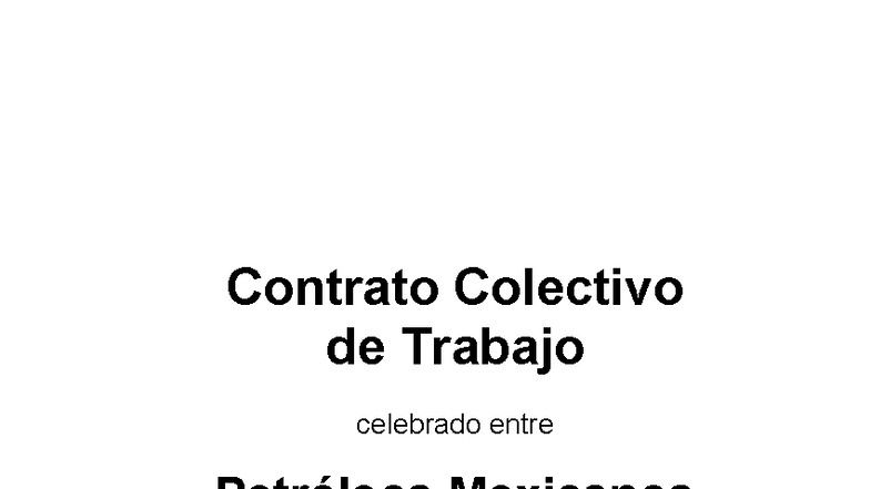Contrato Colectivo de Trabajo 2025-2027 entre Pemex y STPRM - Studocu