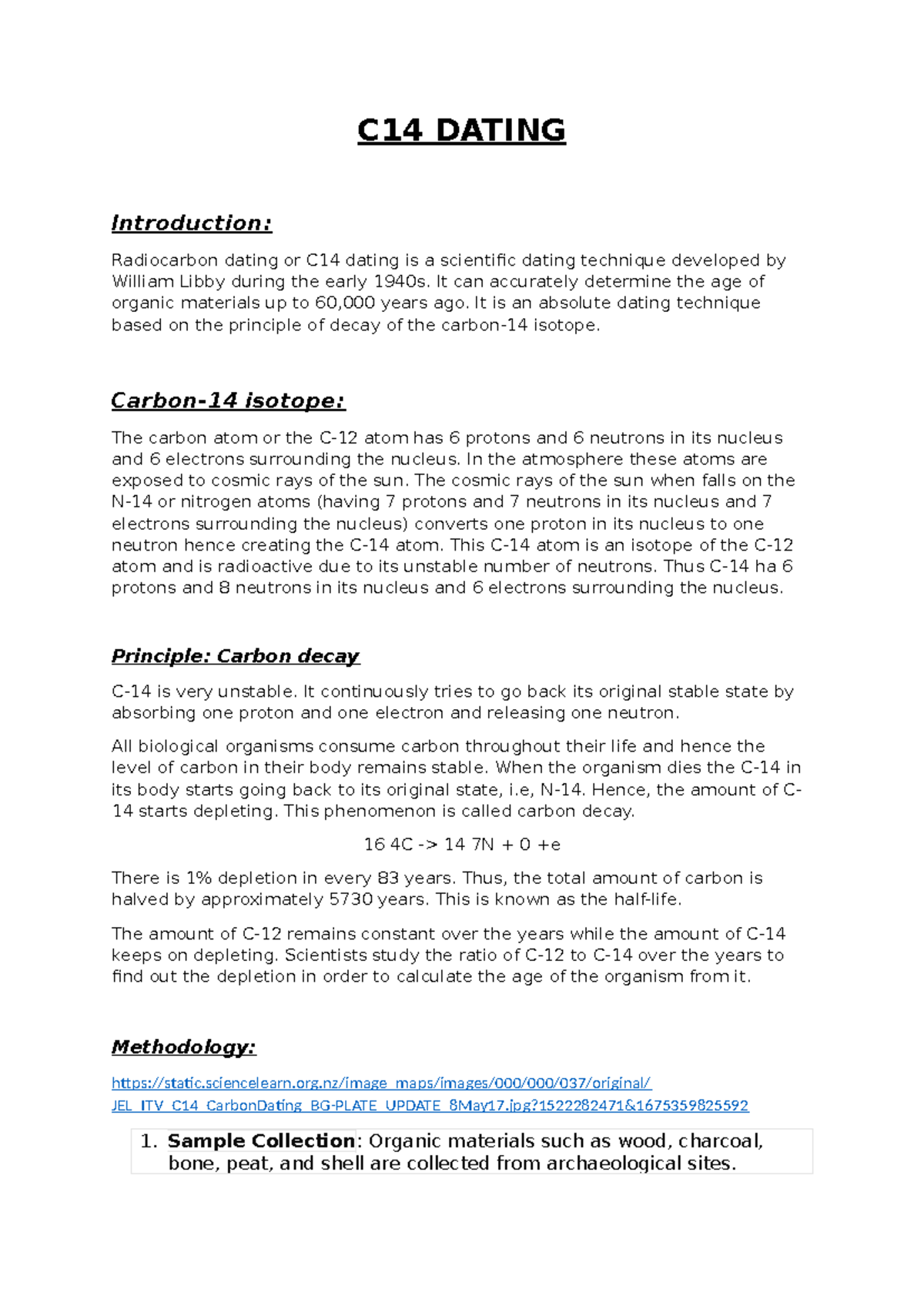 C14 Dating: Comprehensive Summary for Anthropology Course - Studocu