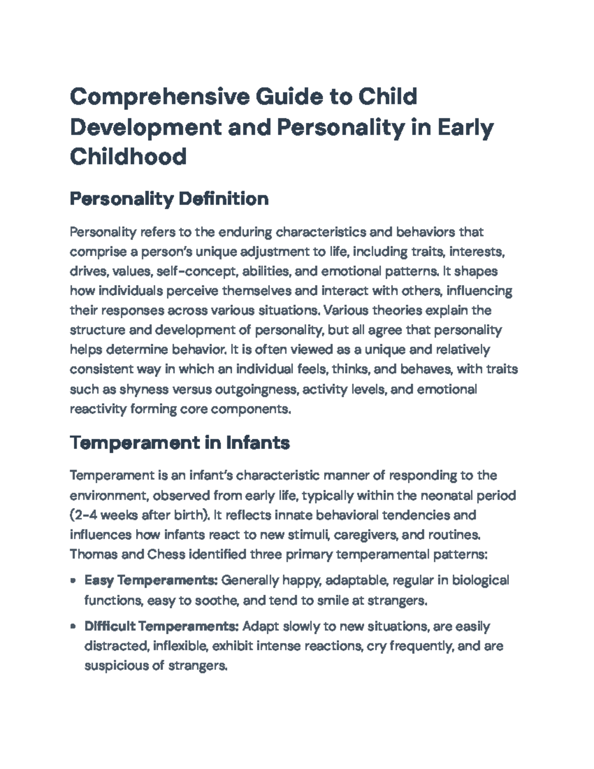 Comprehensive Overview of Child Development & Personality Theories (PSY ...