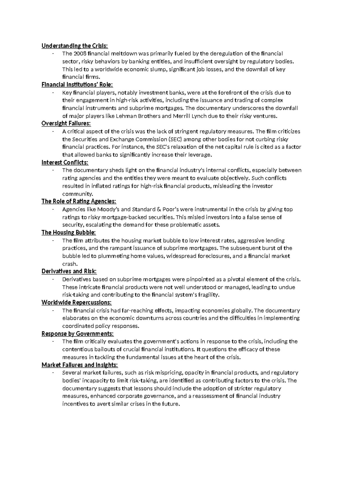 Understanding the 2008 Financial Crisis: Key Insights & Lessons ...