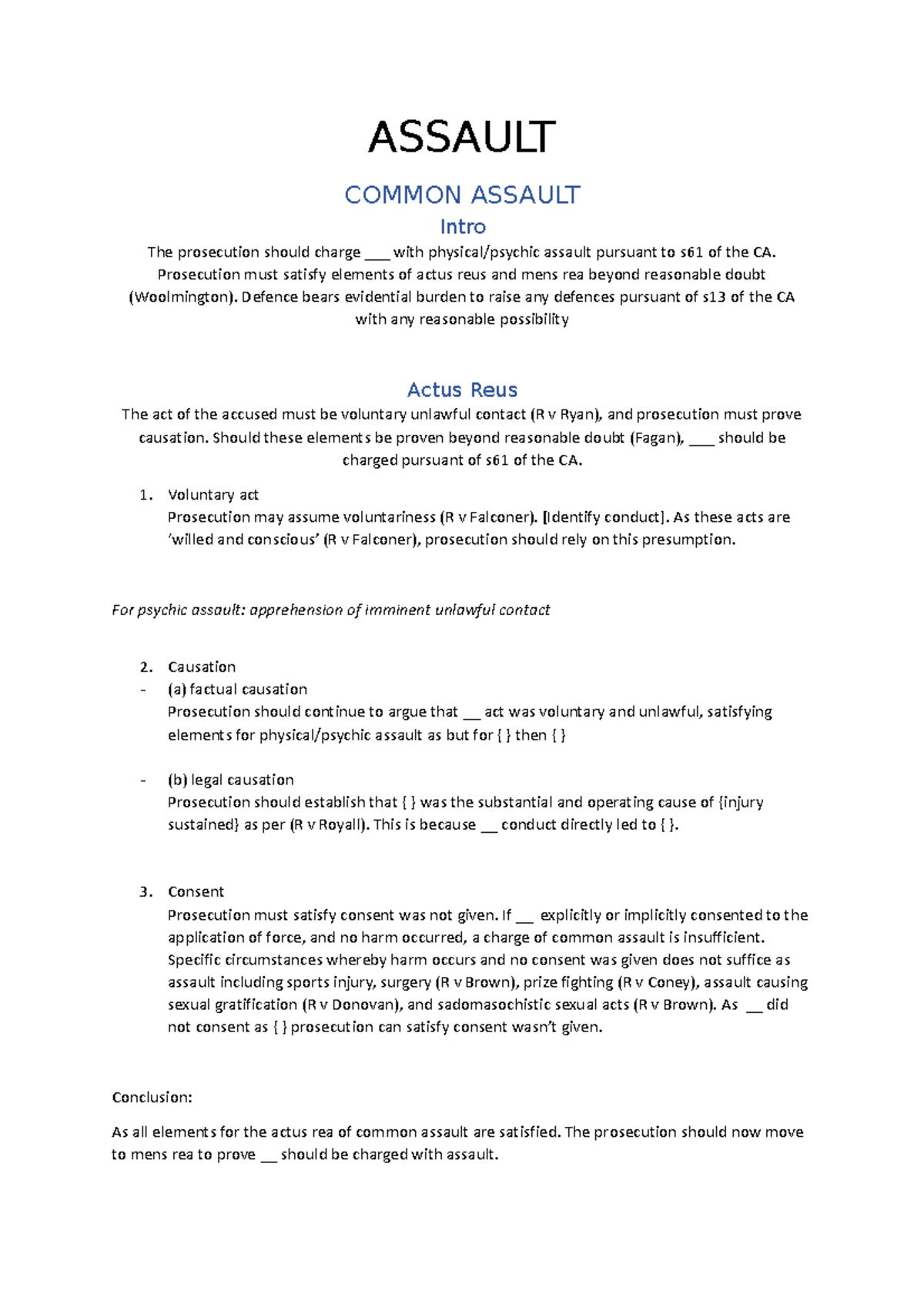 Crim Law 101 Final Exam Scaffold: Key Concepts & Prosecutions - Studocu