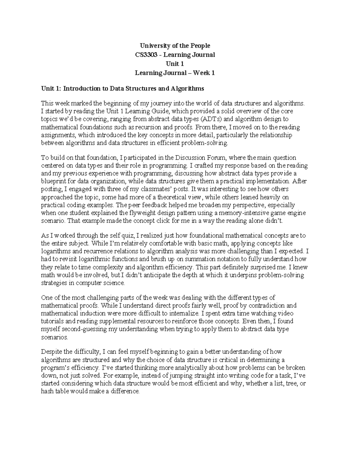 CS3303 - LJ Unit 1 - Insights on Data Structures & Algorithms Learning ...