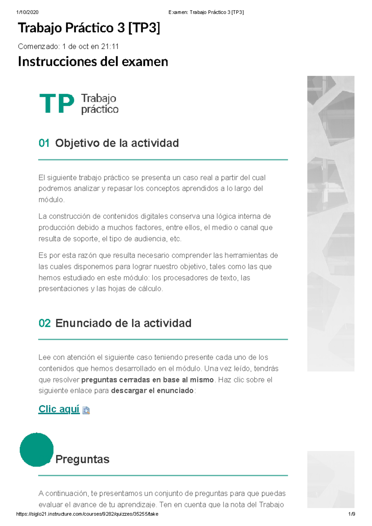 FC Rec. Inf. [TP3] Práctica de Trabajo - 100% Evaluación - Studocu