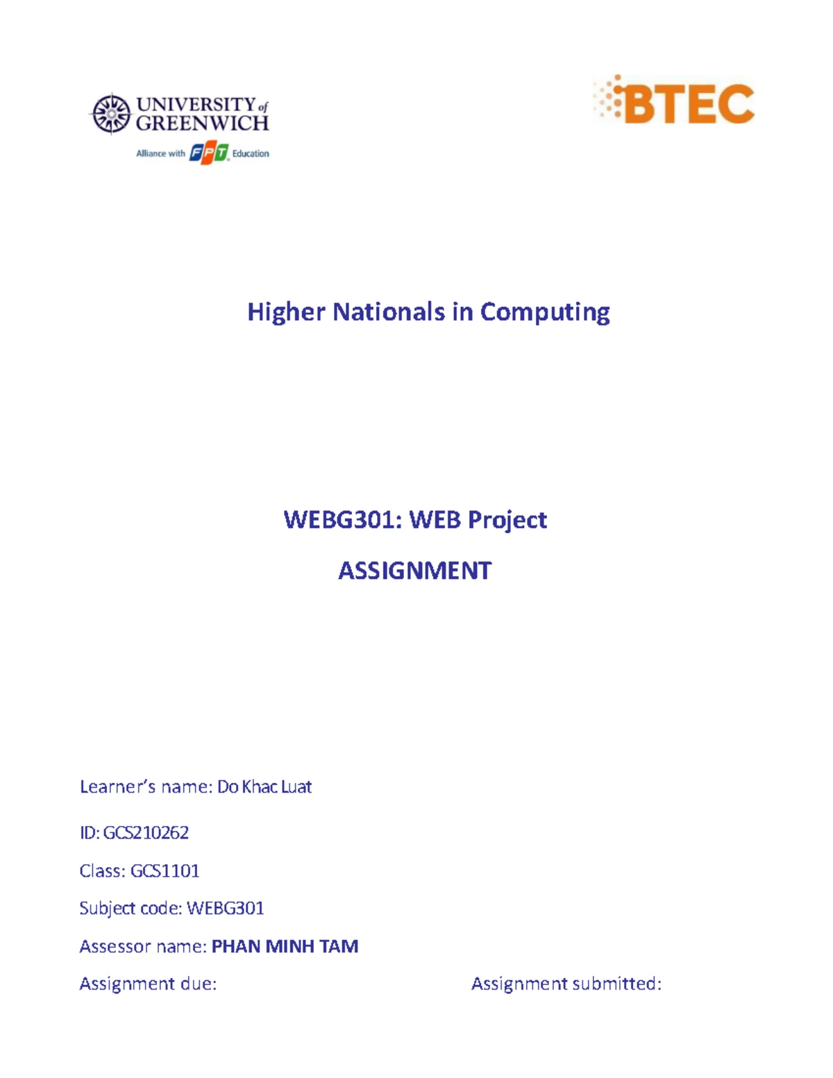 1651 - GCS210262 - Assignment 2: Advanced Programming Report on Design ...