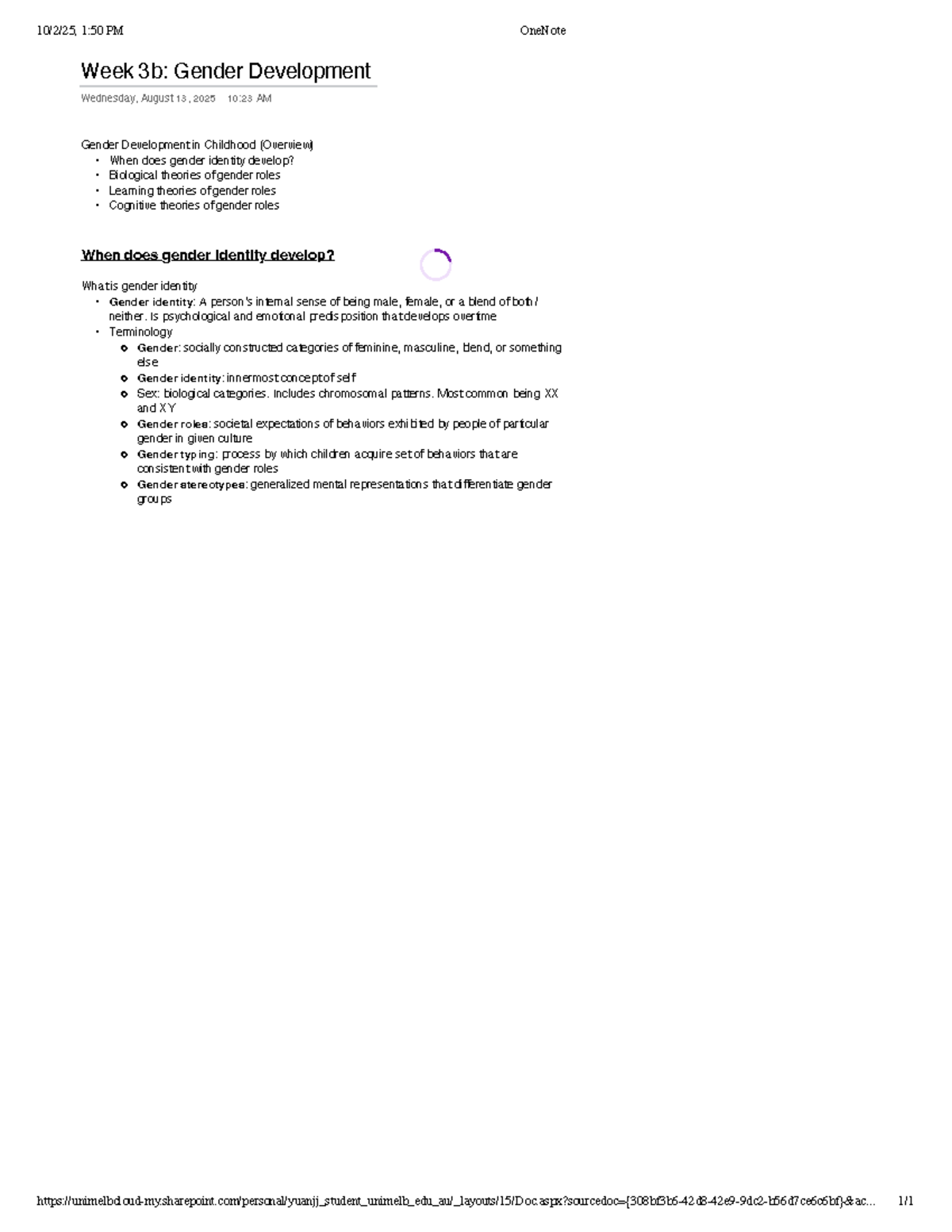 Week 3b: Gender Development Overview and Theories - Studocu