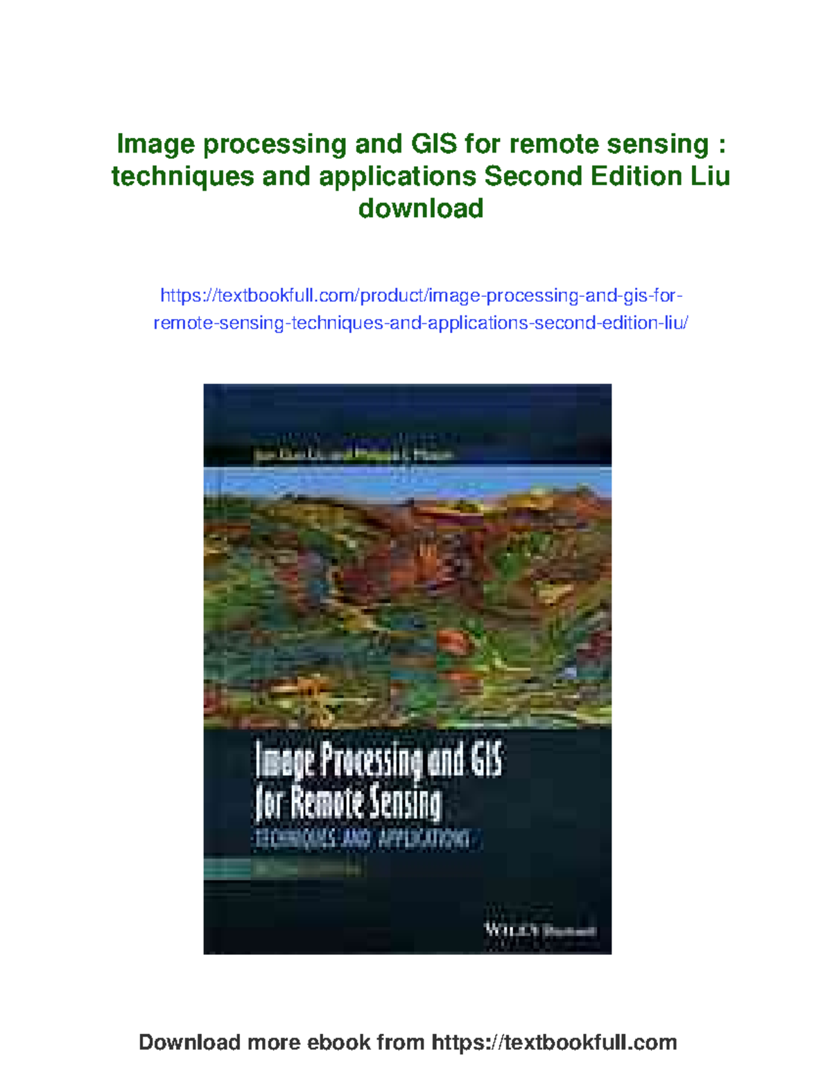 Image Processing and GIS for Remote Sensing: Techniques & Applications ...