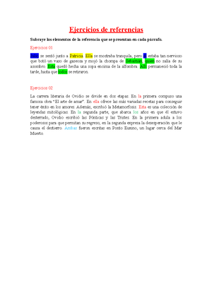 Ejercicios de referencias - Ejercicios de referencias Subraye los ...