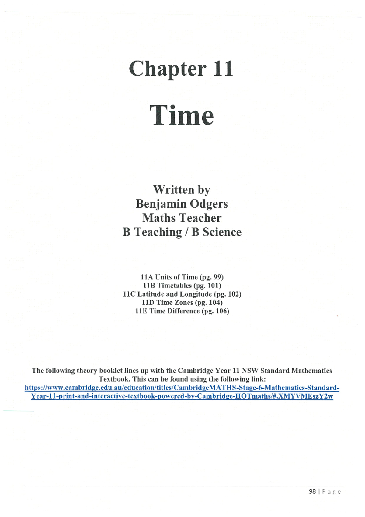 11. Time - Maths standard notes - Studocu