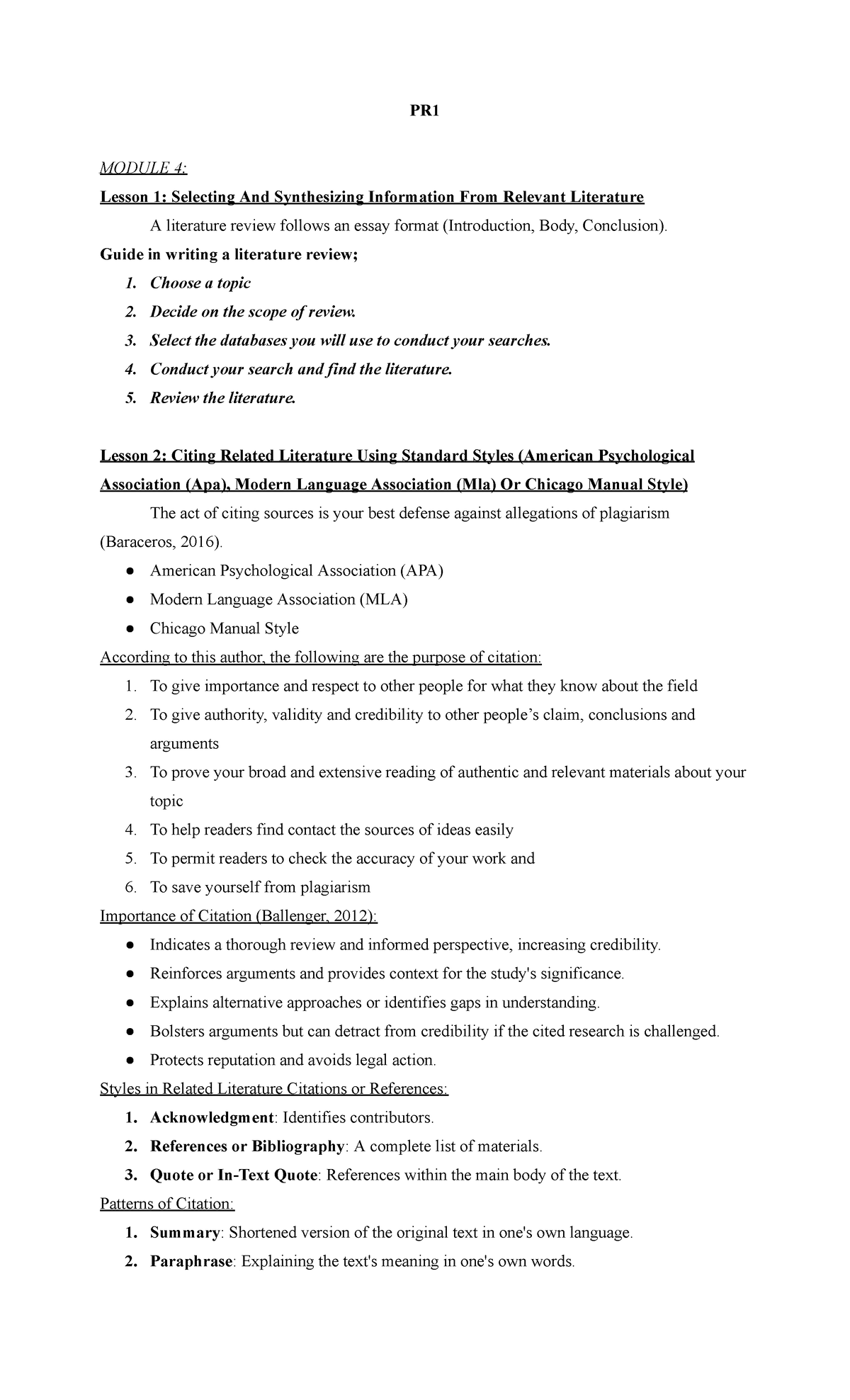 PR1 Q4: Semi-Finals Reviewer on Literature Review and Research Design ...