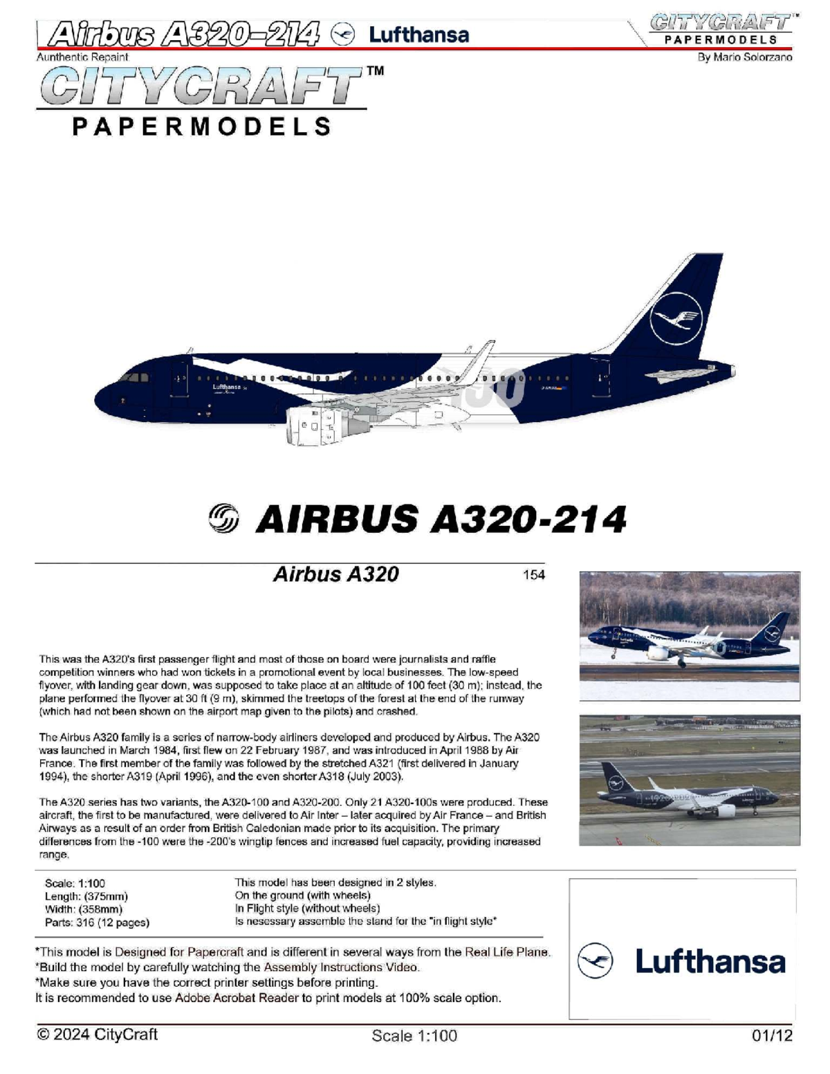 Airbus A320-214 Lufthansa 100th Anniversary Papermodels - Studocu