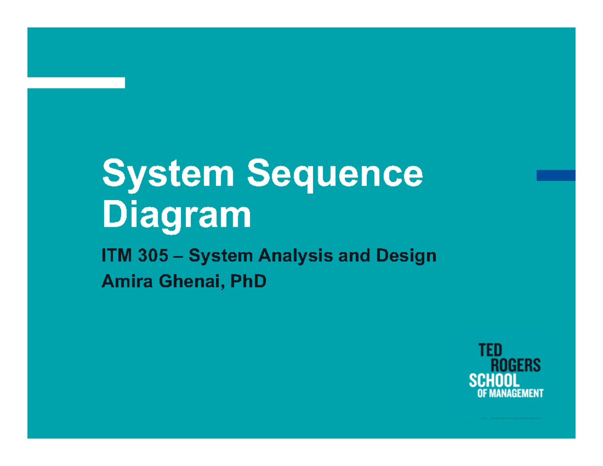 System Sequence Diagram Exercises for ITM 305 System Analysis - Studocu