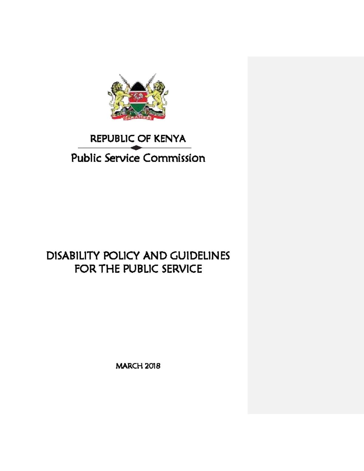 UON Disability Policy: Ensuring Inclusivity and Support for PWDs - Studocu