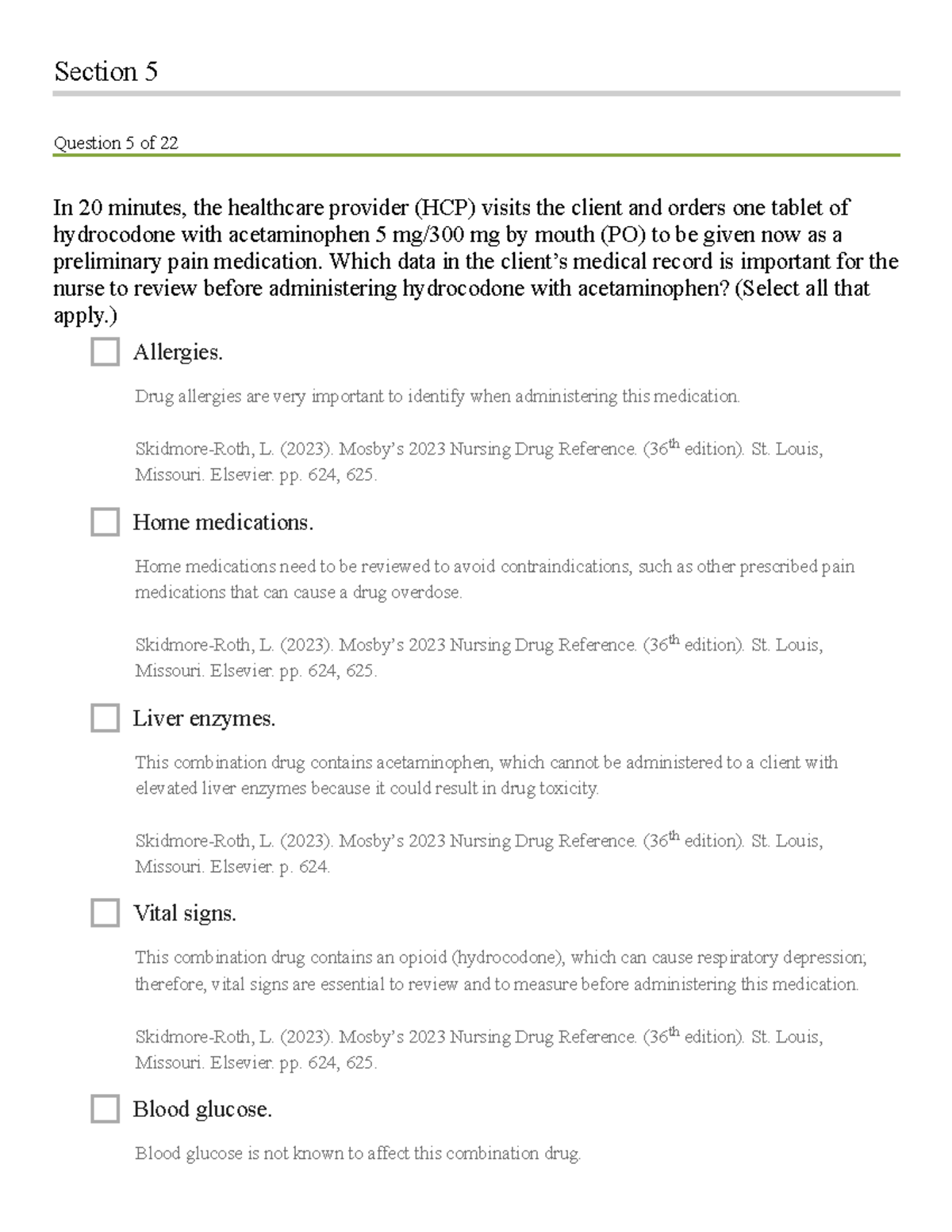 HESI - Case Study Player 5 - Section 5 Question 5 of 22 In 20 minutes ...