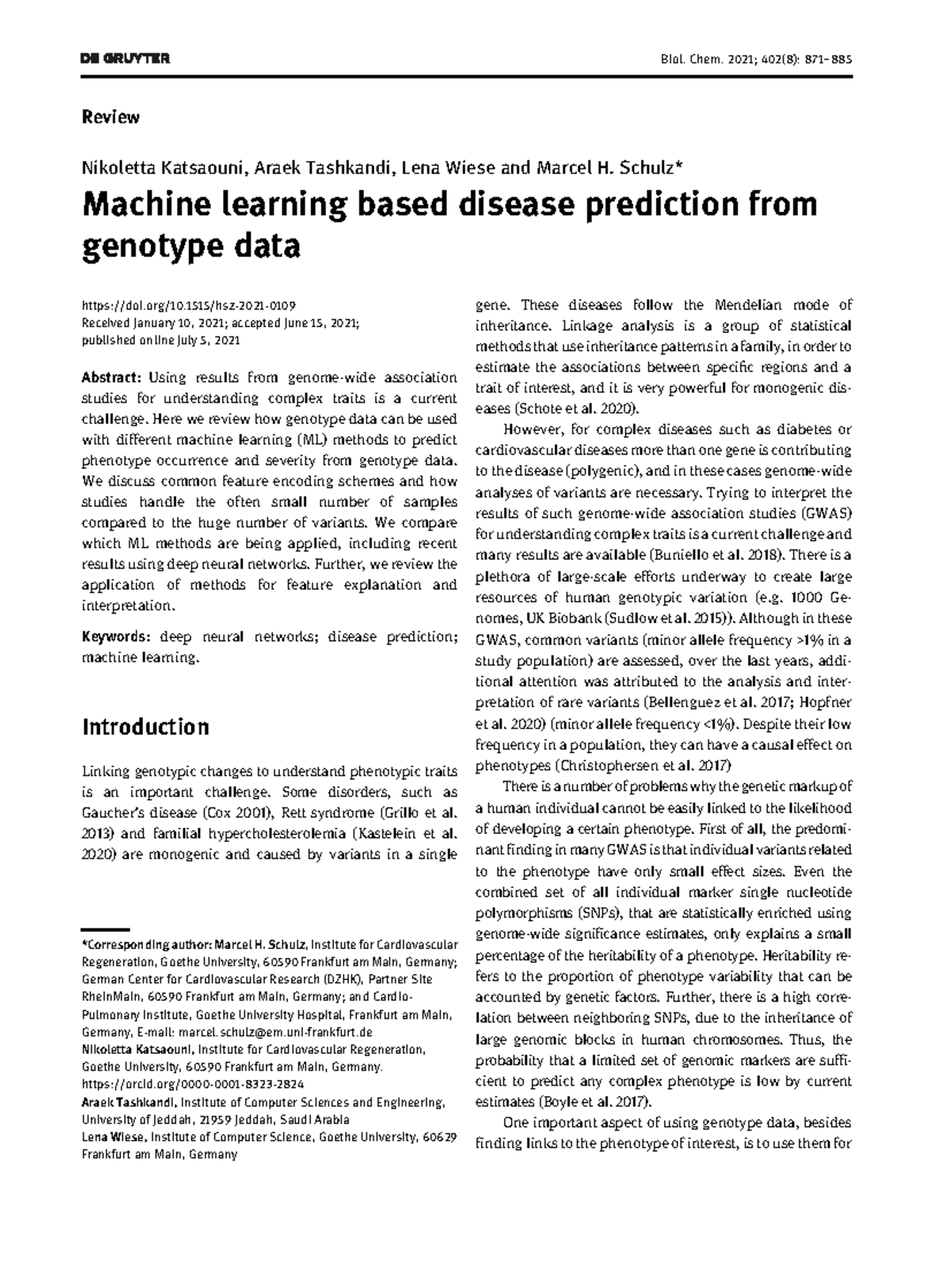 Machine Learning Approaches for Disease Prediction from Genotype Data ...
