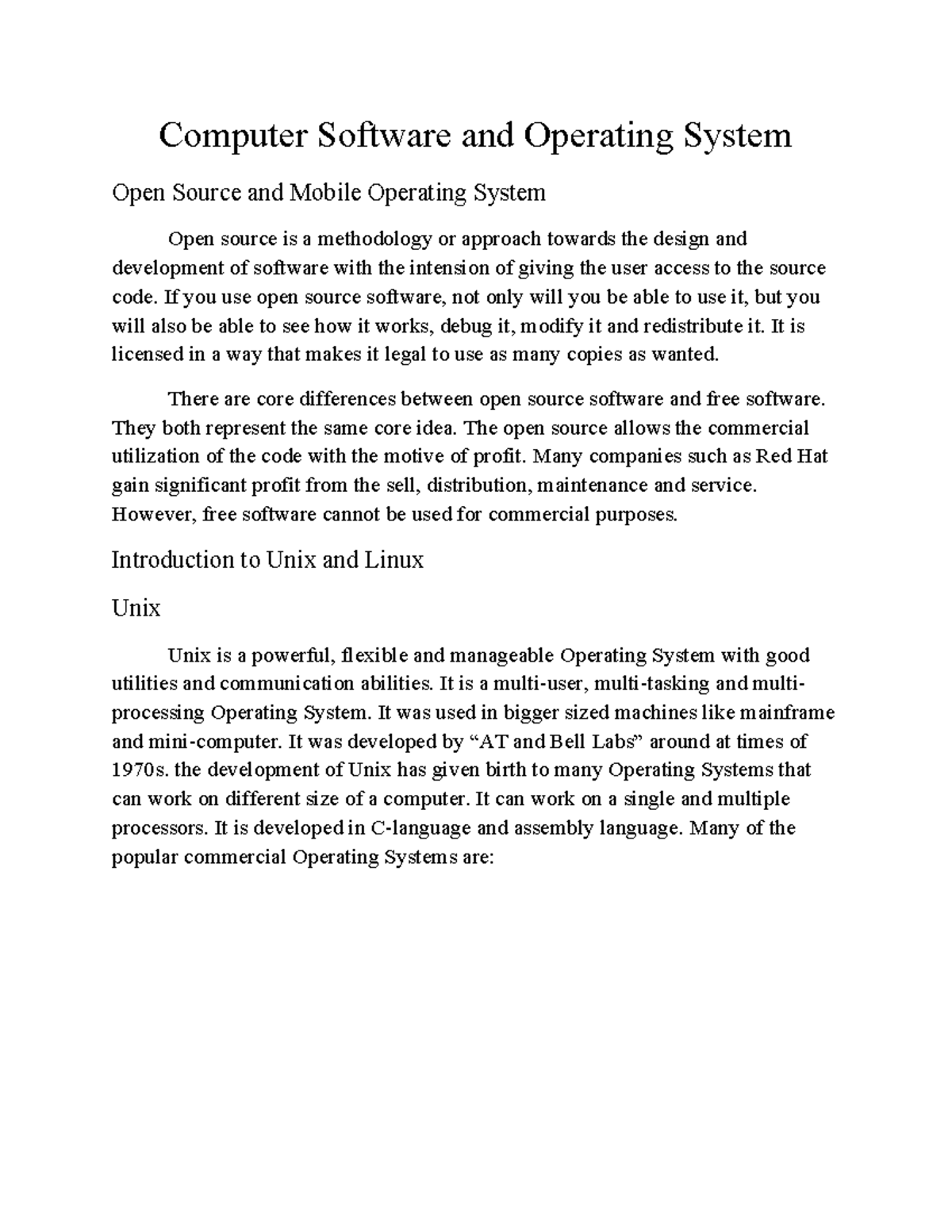 Computer Software AND Operating System - Computer Software and ...