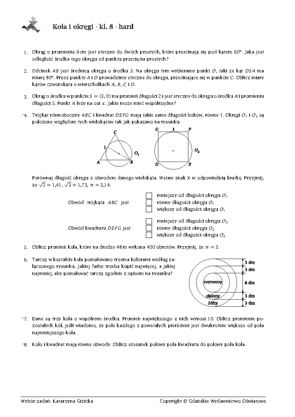 Wielokąty Koła I Okręgi Sprawdzian www.studocu.com
