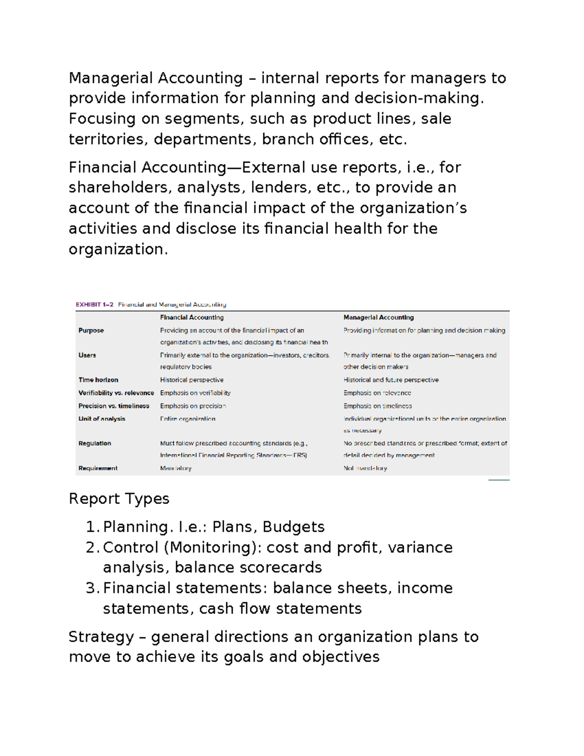 FIN6014-Chapter 1 Notes - Introduction to Managerial Accounting - Studocu
