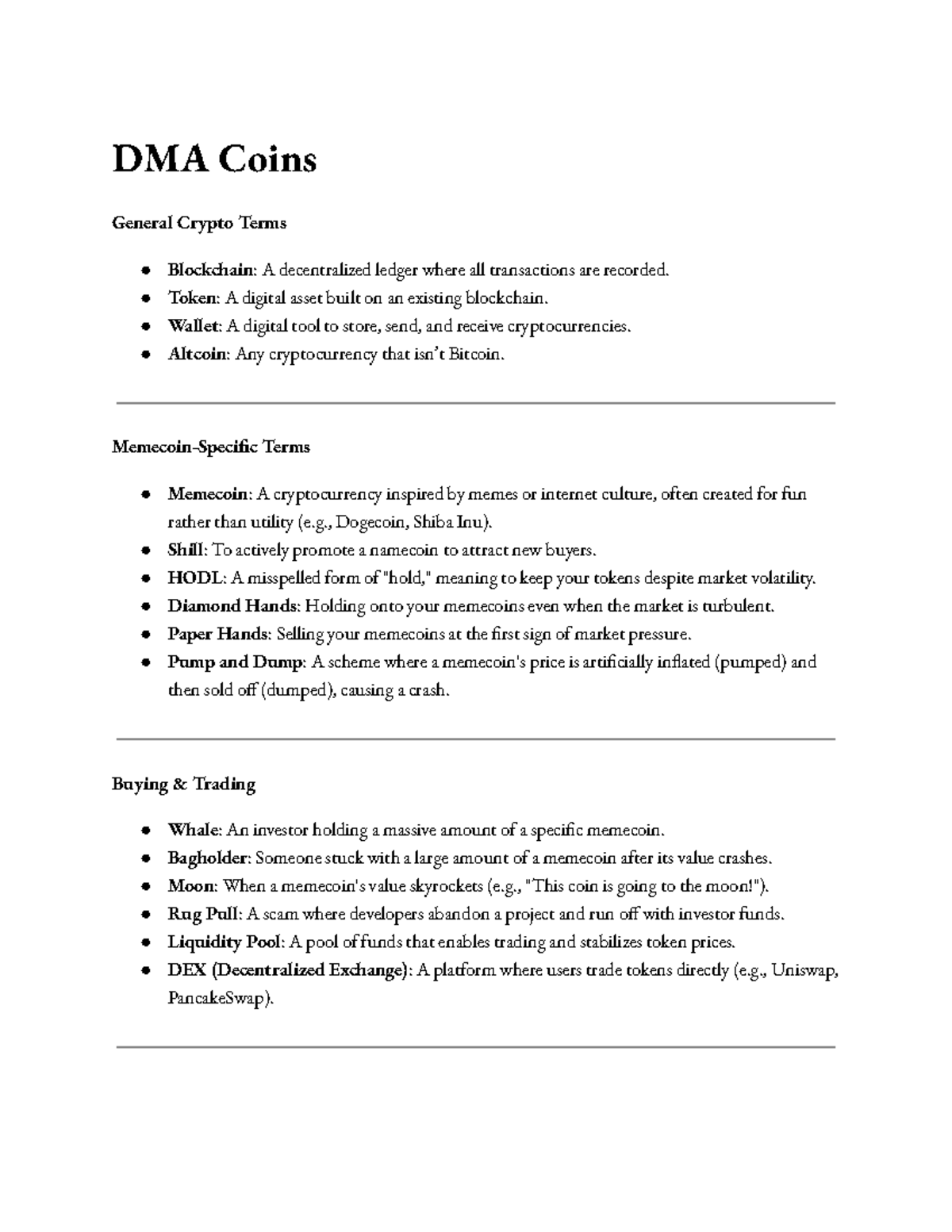 Meme Coin Terminology: Essential Terms for Crypto Enthusiasts - Studocu