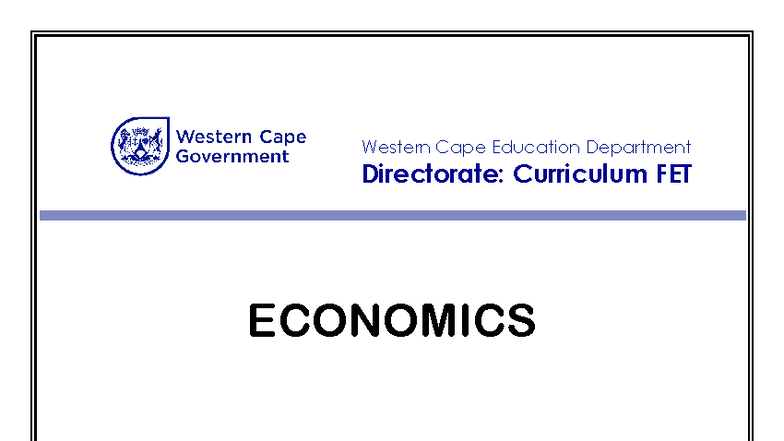 2025 Grade 11 Economics T3 & T4 Revision Answers - Studocu