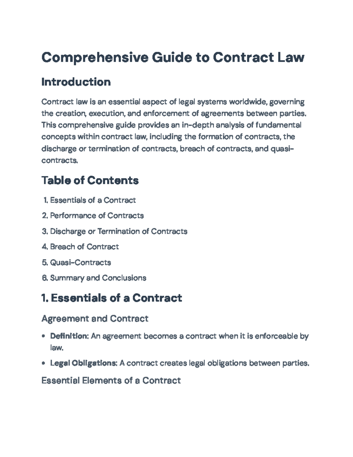 Comprehensive Guide to Contract Law (Law 101) - Comprehensive Guide to ...