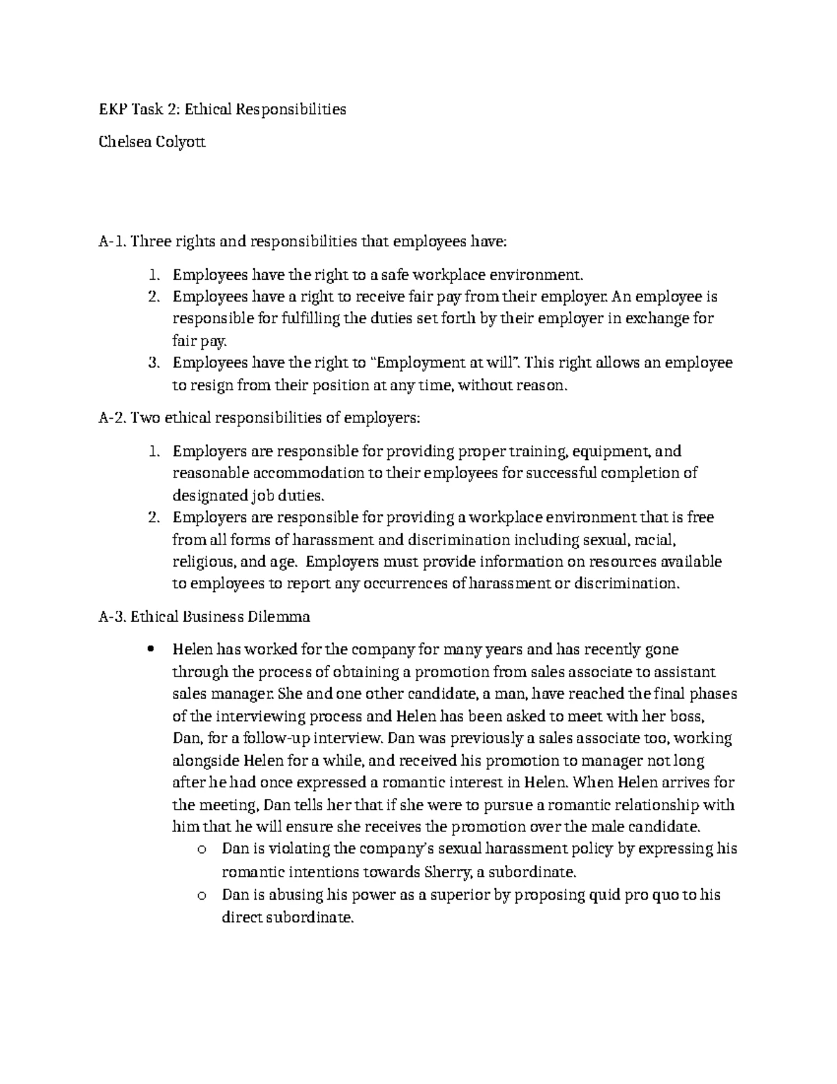 VGM1 TASK 2 - Competitive Benefits Package at The Bravo Center - Studocu