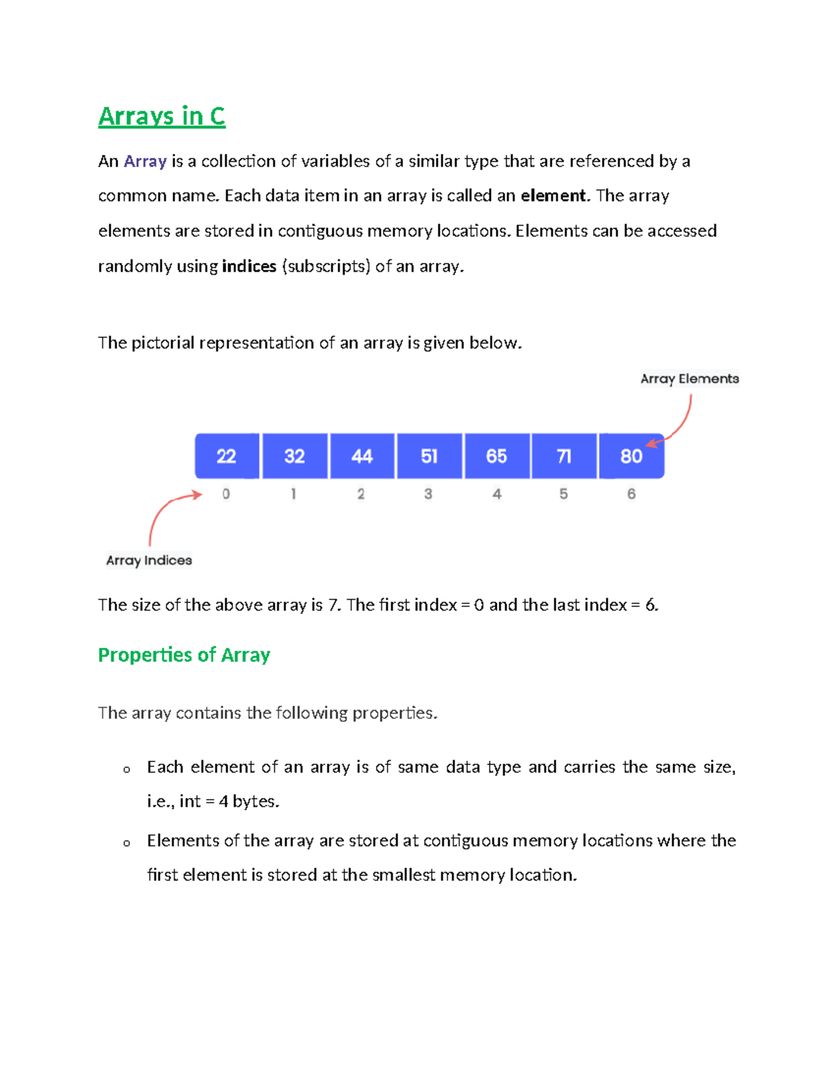 C Programming: Understanding Arrays - Module 2 Notes - Studeersnel