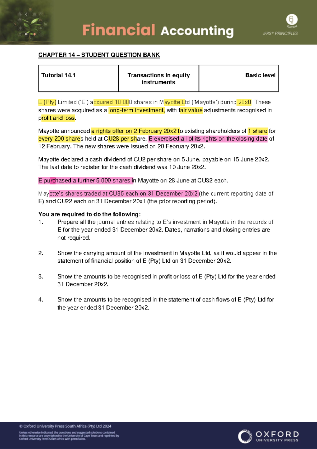 CHAPTER 14 STUDENT QUESTION BANK: Financial Instruments Analysis - Studocu