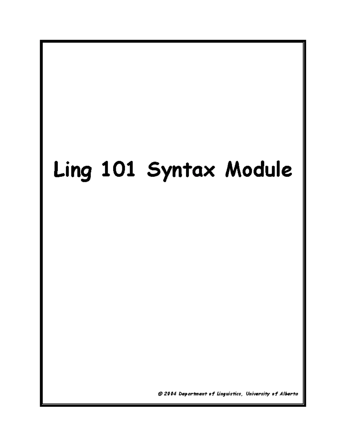 Linguistics 101 - Lecture Notes on Language Structure and Meaning - Studocu