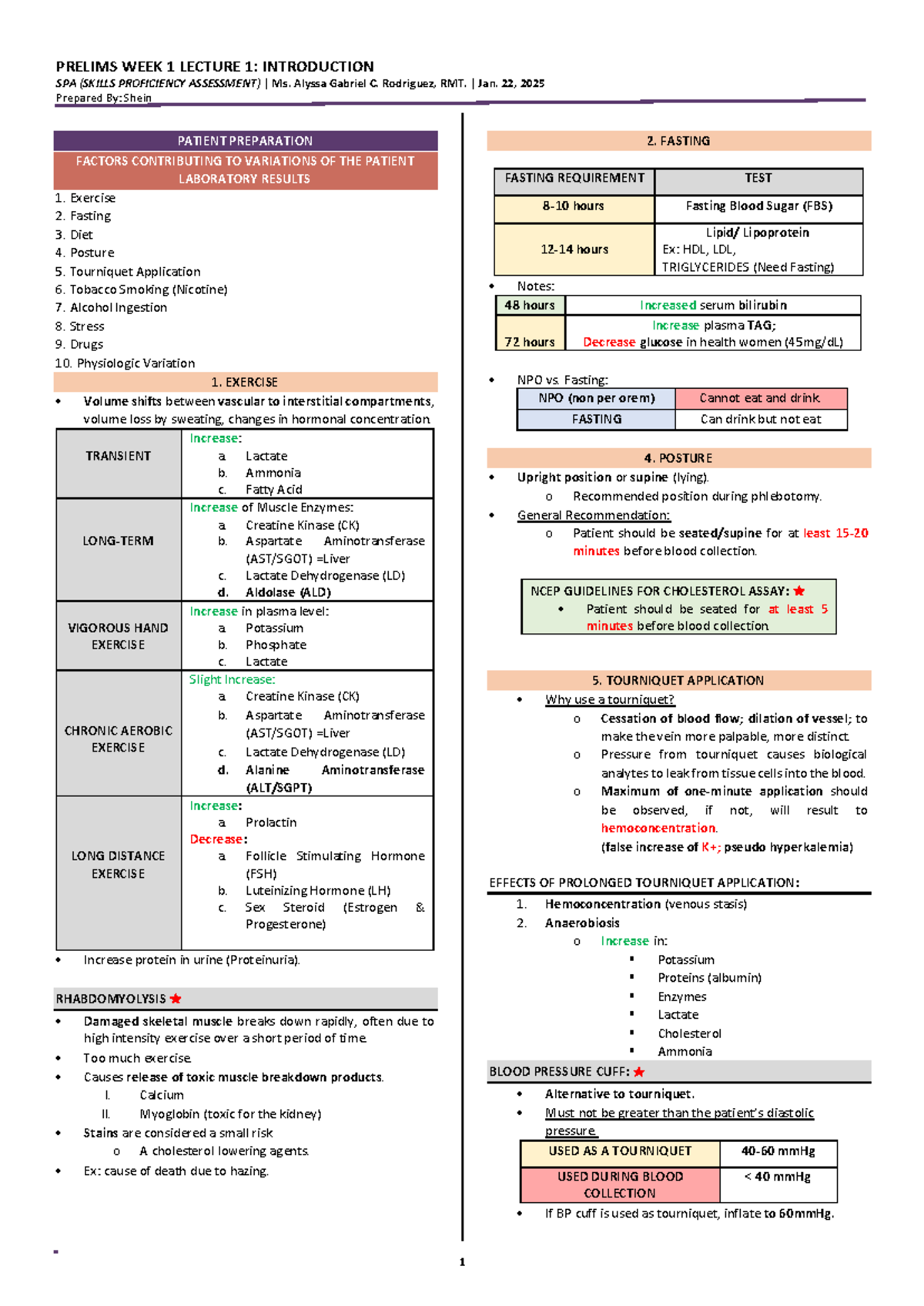 SPA 101: Week 1 Lecture Notes on Patient Preparation Factors - Studocu
