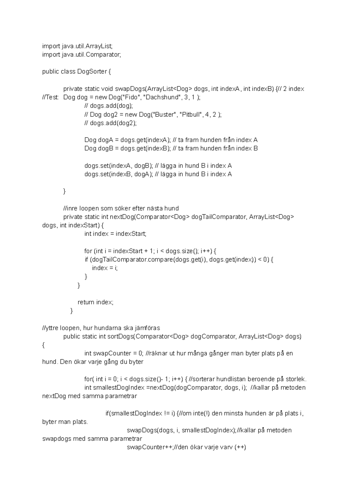 Dog Sorter Implementation - en del av hundregistret - Studocu