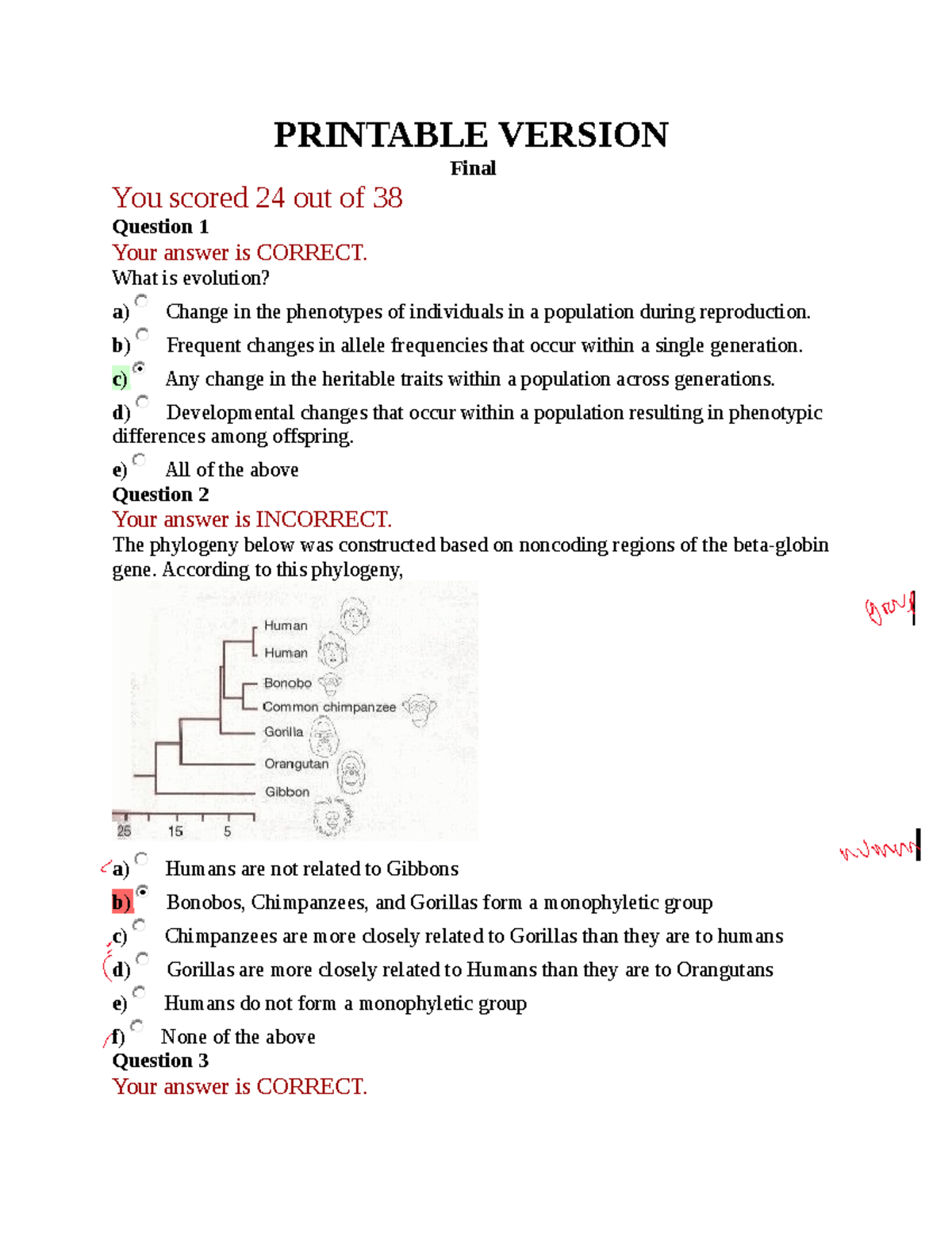 Final Exam: Evolution and Genetics Concepts - Studocu