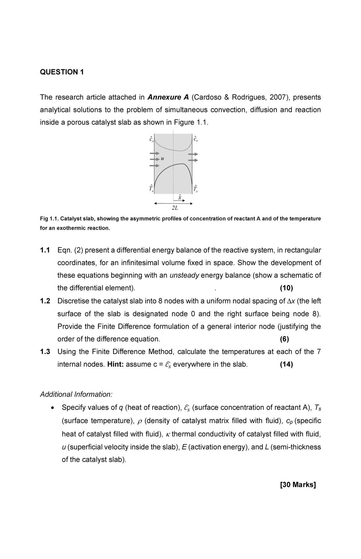 TPH3701 Final Exam Question Paper 2026: Convection, Diffusion, and ...