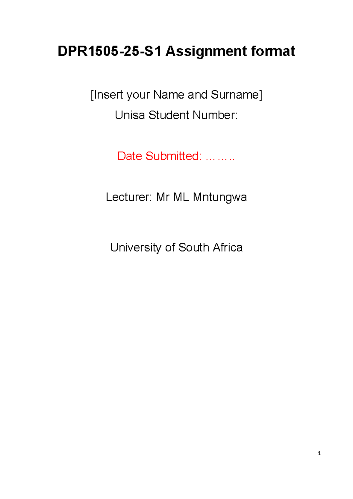 Examination Portfolio Structure Template for PR Module 301_4_B - Studocu