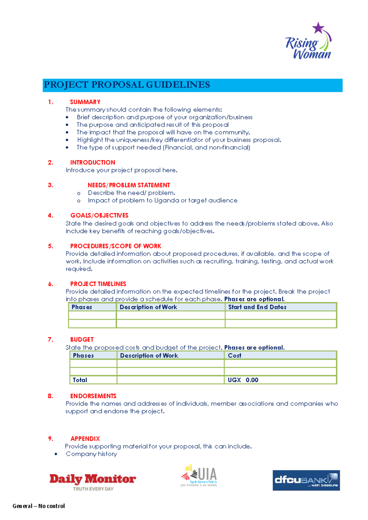 PROJECT PROPOSAL GUIDELINES (RWP 2023) - A Comprehensive Overview - Studocu