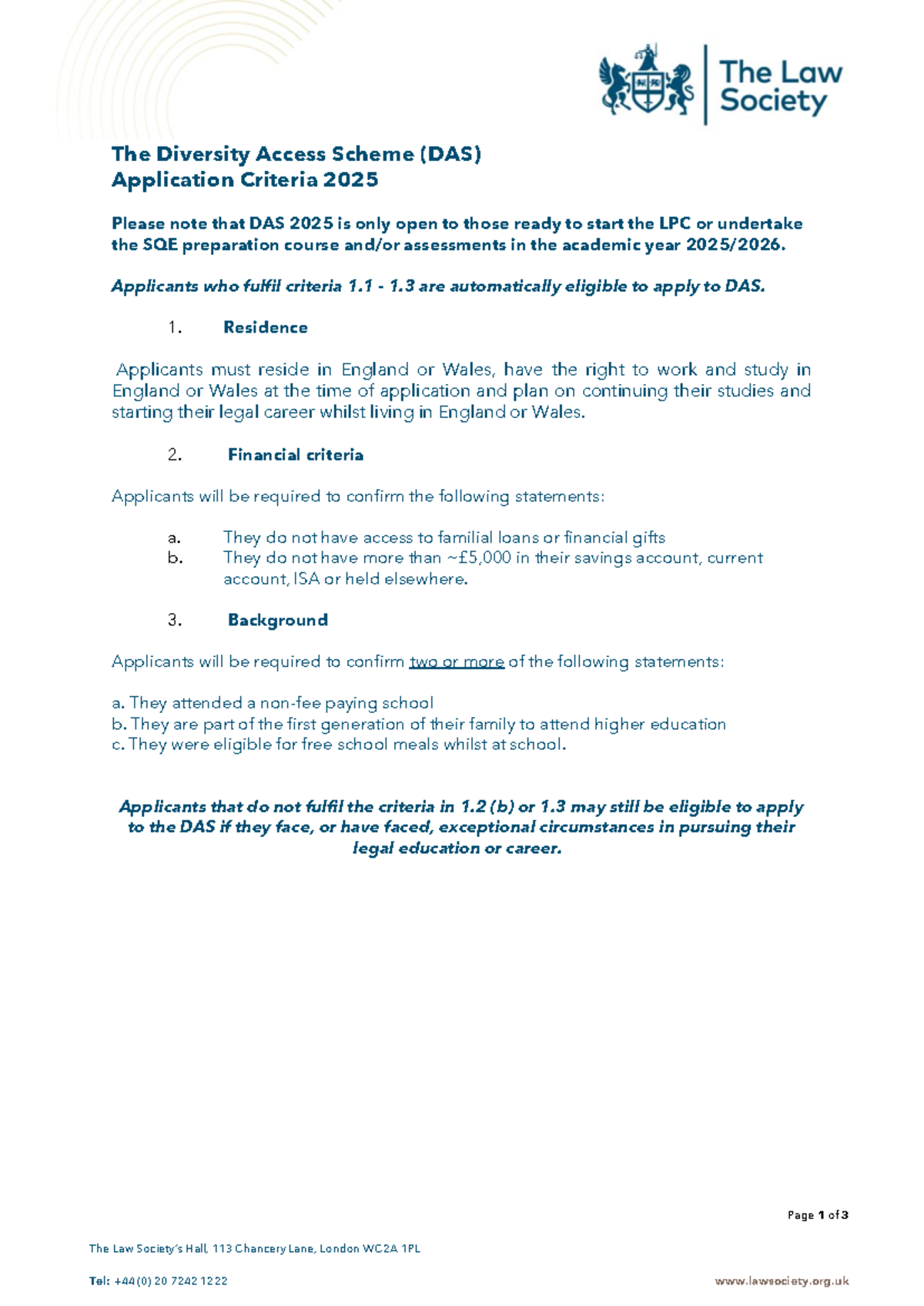 DAS Application Criteria 2025: Eligibility Requirements Explained - Studocu
