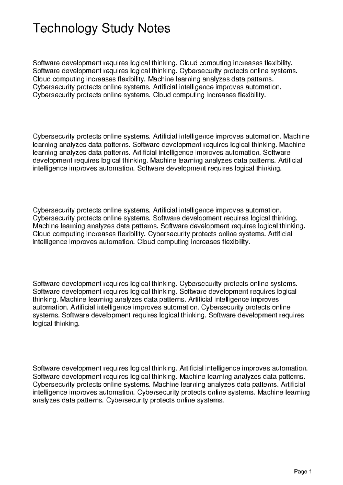 Technology Study Notes: Software Dev, Cloud, AI, ML, Cybersecurity ...
