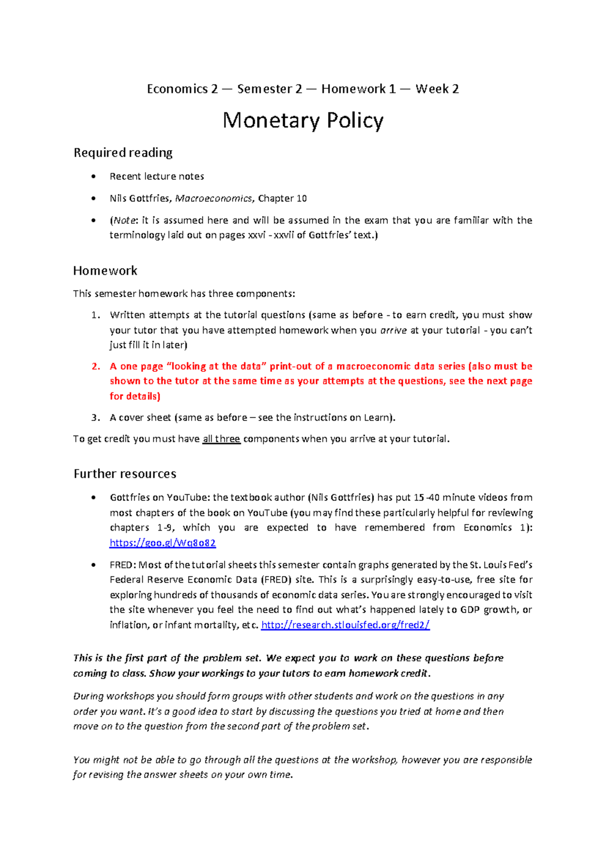 Economics 2 - Semester 2 - Homework 1 - Week 2 Answers - Studocu