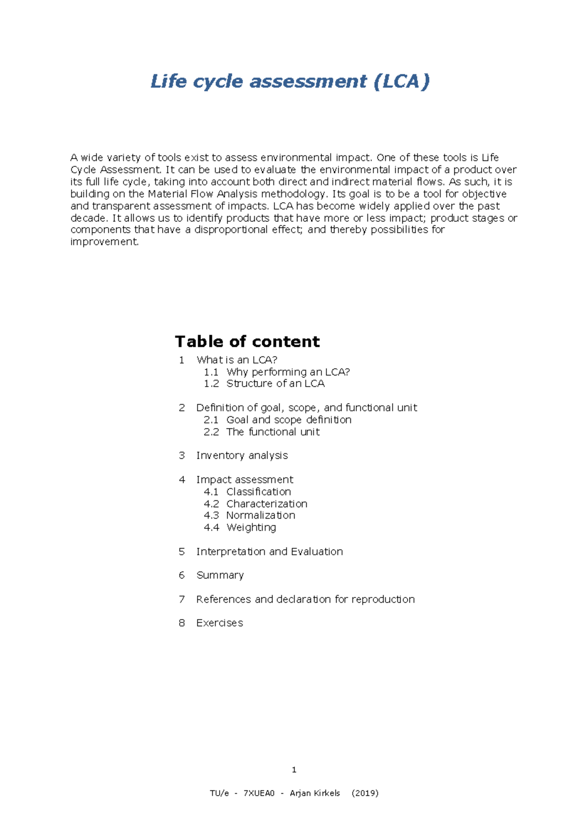 LCA Fundamentals: Procedures & Concepts Explained for ENV 101 - Studeersnel